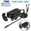 PD+QC3.0 Motorcycle Phone Charger Handlebar USB Socket Waterproof 12V Power Supply Adapter with Voltmeter Motorcycle Accessories