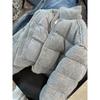 Gray cotton clothes for women in winter, loose short stand-up collar thickened warm versatile jacket