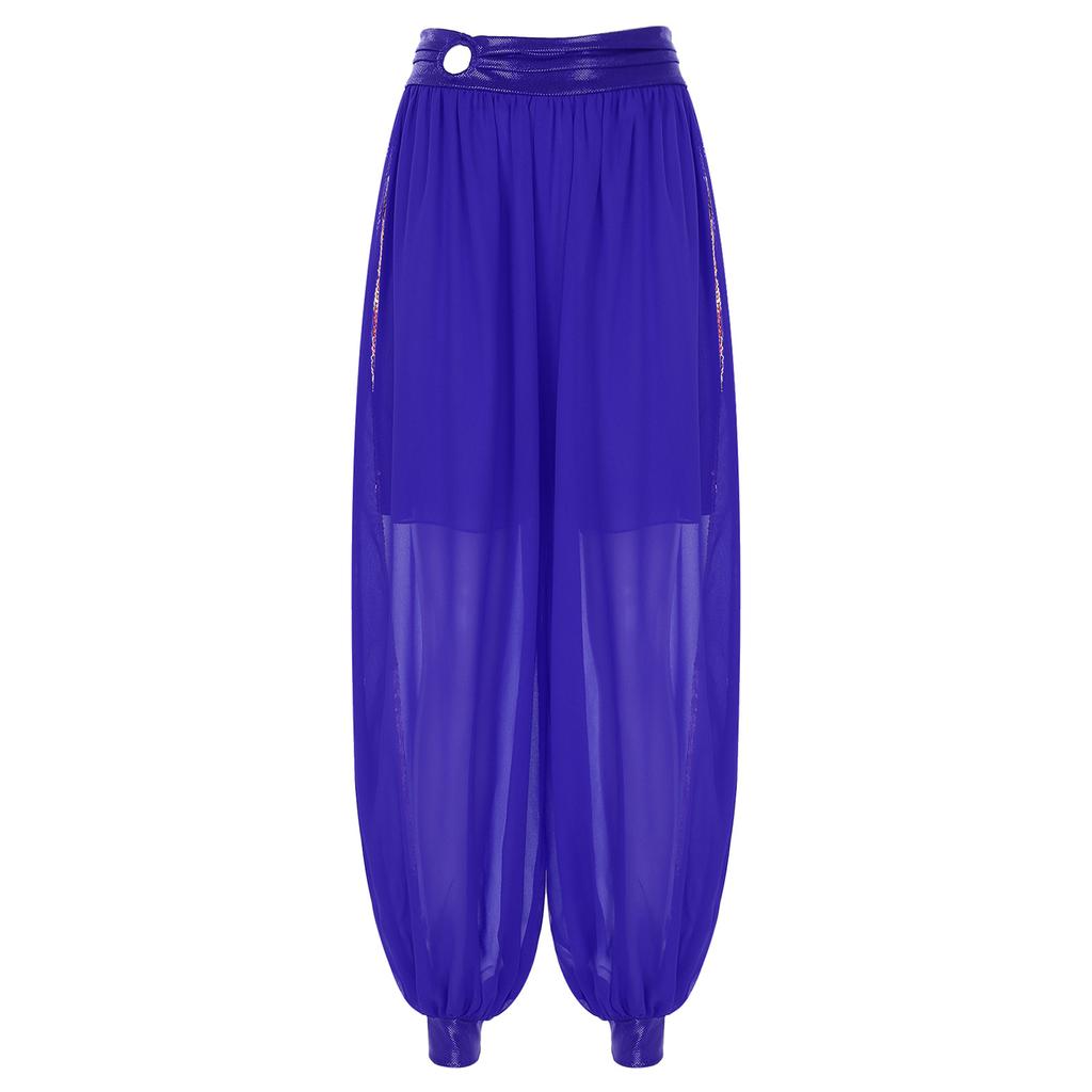 Dámské bloomery na břišní tanec Halloweenská tématická párty Karnevalový kostým Nařasený pas Rozparky na stranách