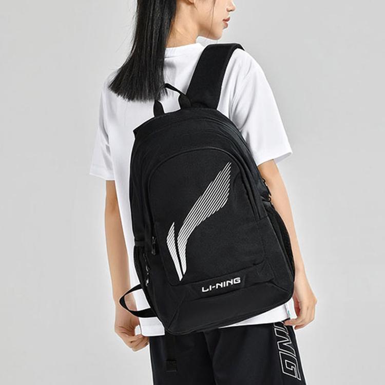 Li Ning Polyester Backpack Regular Unisex Black ABSU401-1