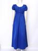 Maxikleid mit quadratischem Ausschnitt und Puffärmeln, mit Kunstperlen, Empire-Taille, Knöpfe hinten, Satin, Regency-Kleid für Damen, Party, Ball