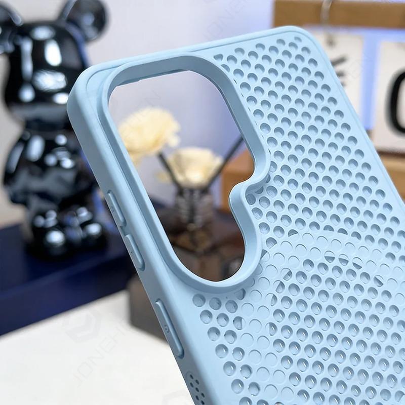 Magnetic Case For Samsung Galaxy S26 S25 Plus S24 S23 S22 Ultra Pure Color Honeycomb Heat Dissipation Frame Cover For Magsafe