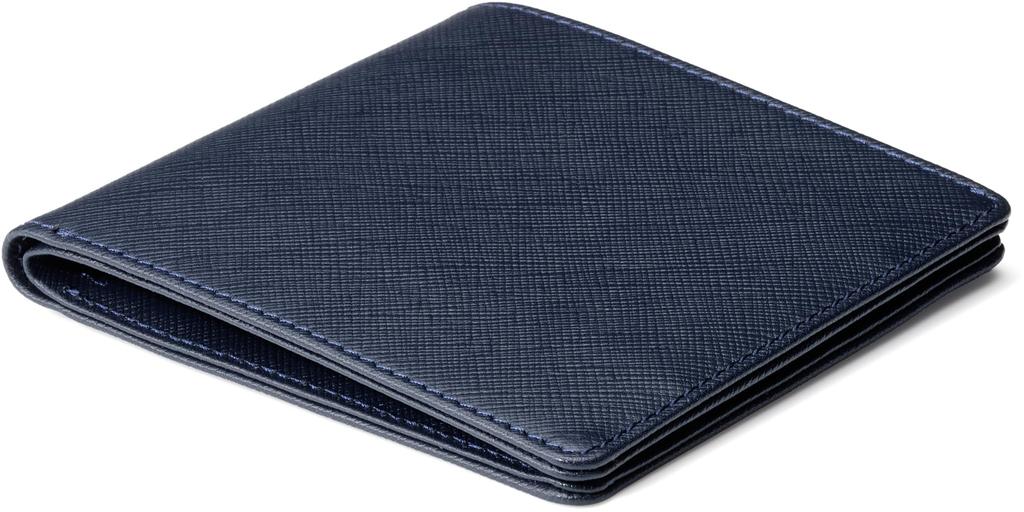 VALOREA Slim Bifold Wallet with a Smart Design for Easy Made of Genuine Leather and Compact Design Men's Lightweight, Access, (Navy)