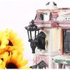 Leorx Vintage DIY Dollhouse 1 12 Dollhouse Miniature LED Wall Light Lamp (Black)