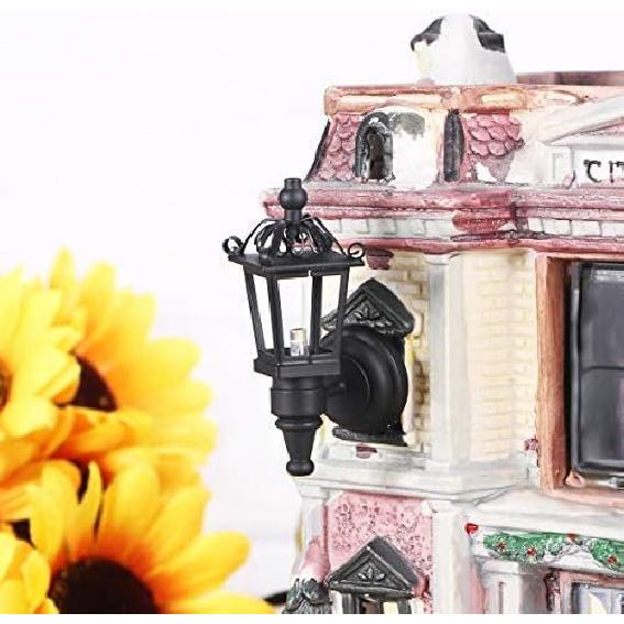 Leorx Vintage DIY Dollhouse 1 12 Dollhouse Miniature LED Wall Light Lamp (Black)