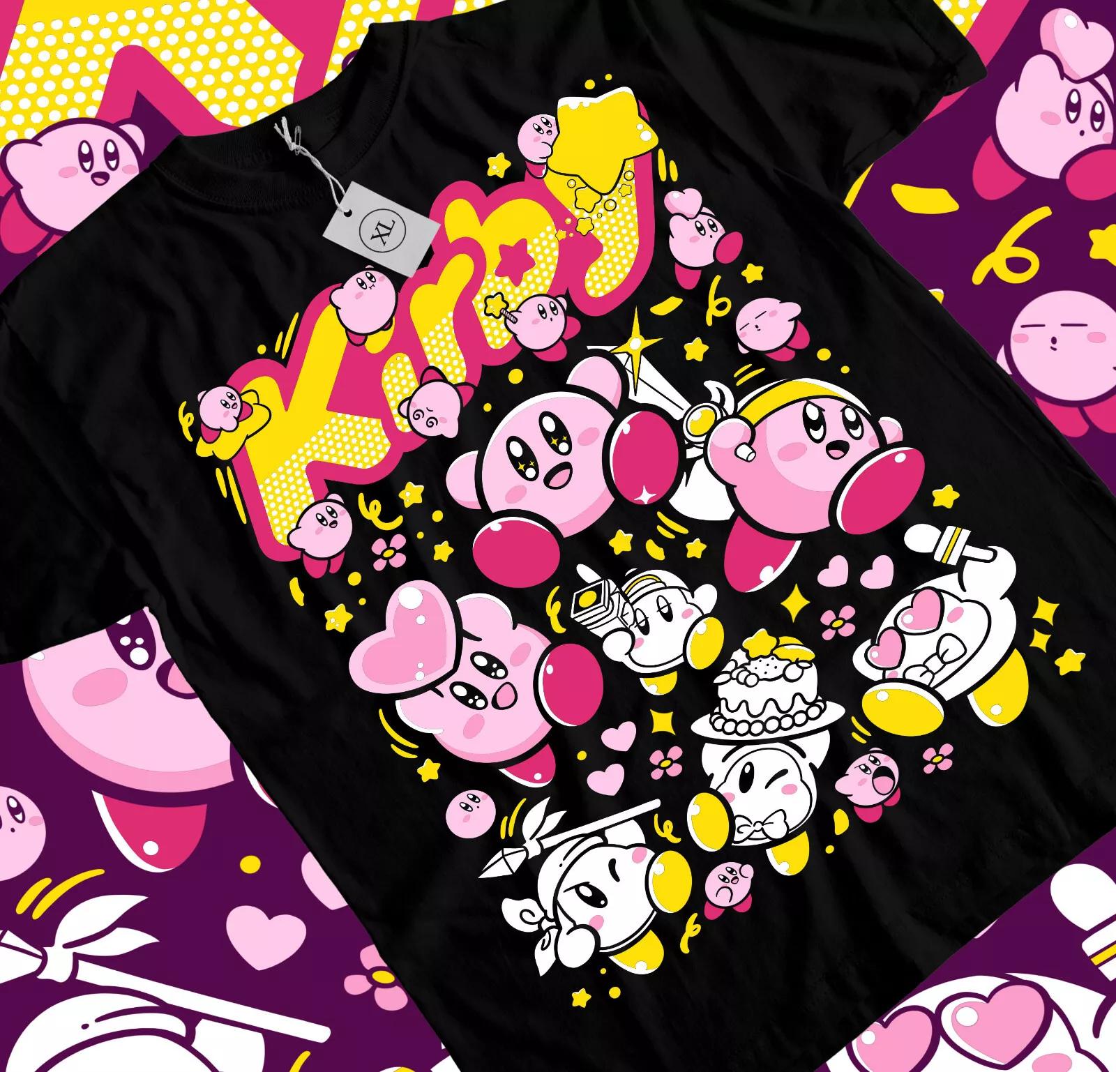 

Футболка Kirby Kirby Nintendo Ретро Игры Япония Футболка Аниме Футболка Все Размеры 3XL