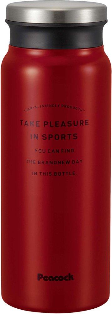 

Peacock Stainless Steel Water Bottle, 0.6L, AMZ-60, Red