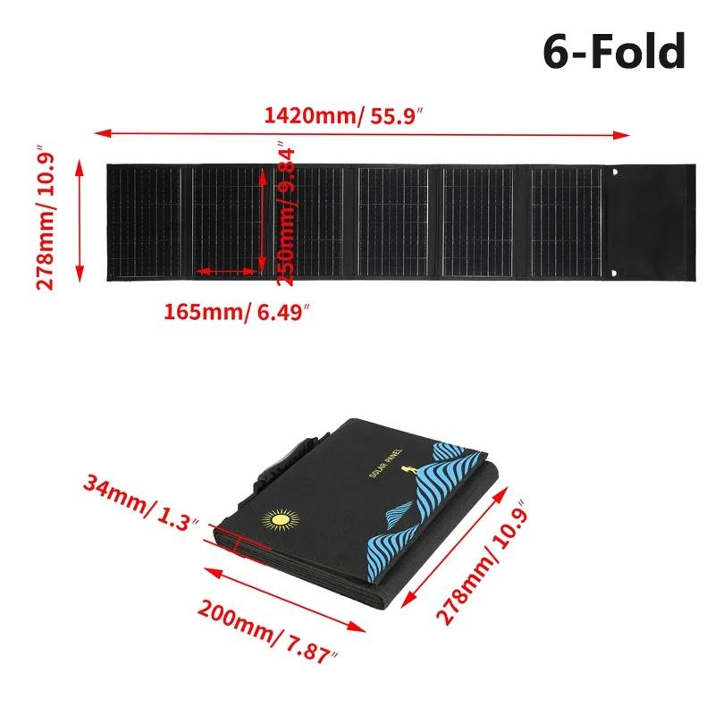 18V Foldable Solar Panel 1000W Portable Folding Bag USB+DC Output Solar Power Charger for Mobile Phone Hiking Camping Outdoor
