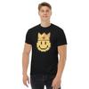 Smiley Face King Crown Pixels White Black Cotton Tee Shirt T-shirt