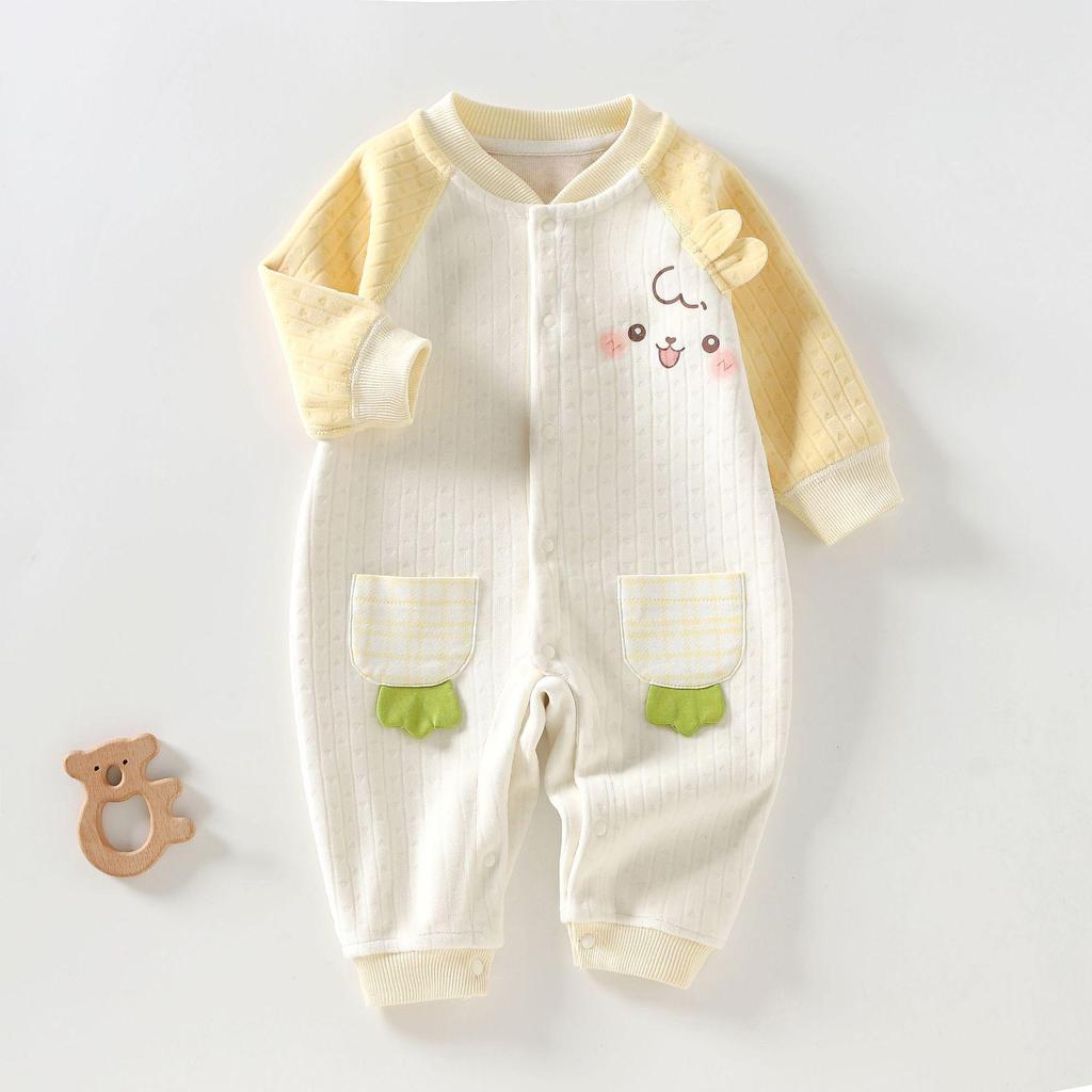 Comfortable Fleece Baby Jumpsuit - Warm Infant & Toddler Base Layer for Autumn/Winter