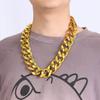 2 Pezzi Collana a Catena Dorata Stile Hip Hop Gioielli da Collo Catene da Rapper Materiale CCB Regalo Perfetto per Uomini e Donne
