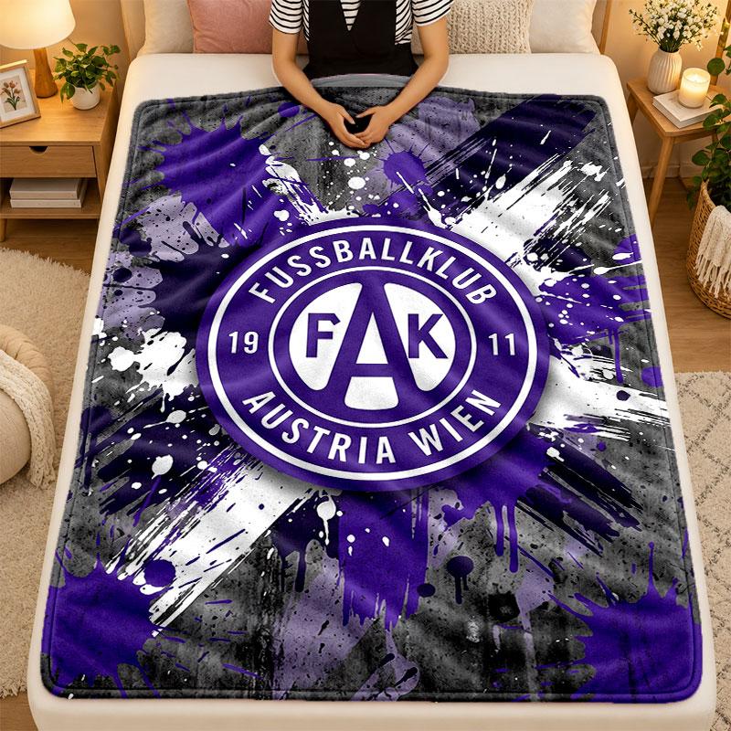Flannel BlanketAustria Wien FC Warm Soft Throw Blanket for Indoor Sofa Bed Living Room Use