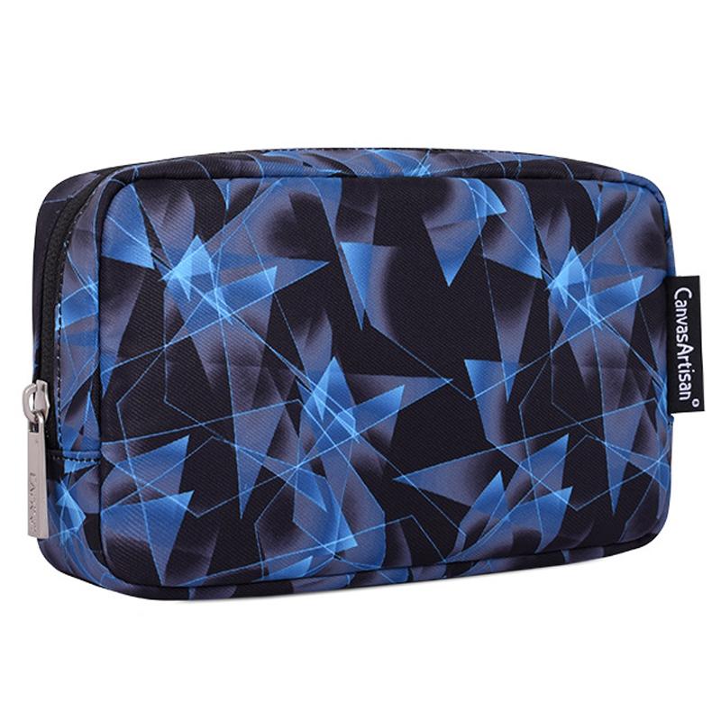 

CANVASARTISAN H11-S11 Polyester Small Storage Case Diamond Textured Design Phone Mouse Carrying Bag Digital Accessories Pouch Blue