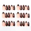 New manicure nail film European and American Spice Girls style leopard print smudge design French short almond nail wearing armor