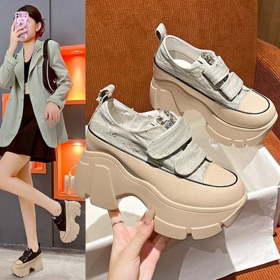 Fashion 2024 New for Women Autumn High Quality Vulcanize Shoes Outdoor Woman Sneakers Rhinestone Designer Chunky Platform Wedges Heels