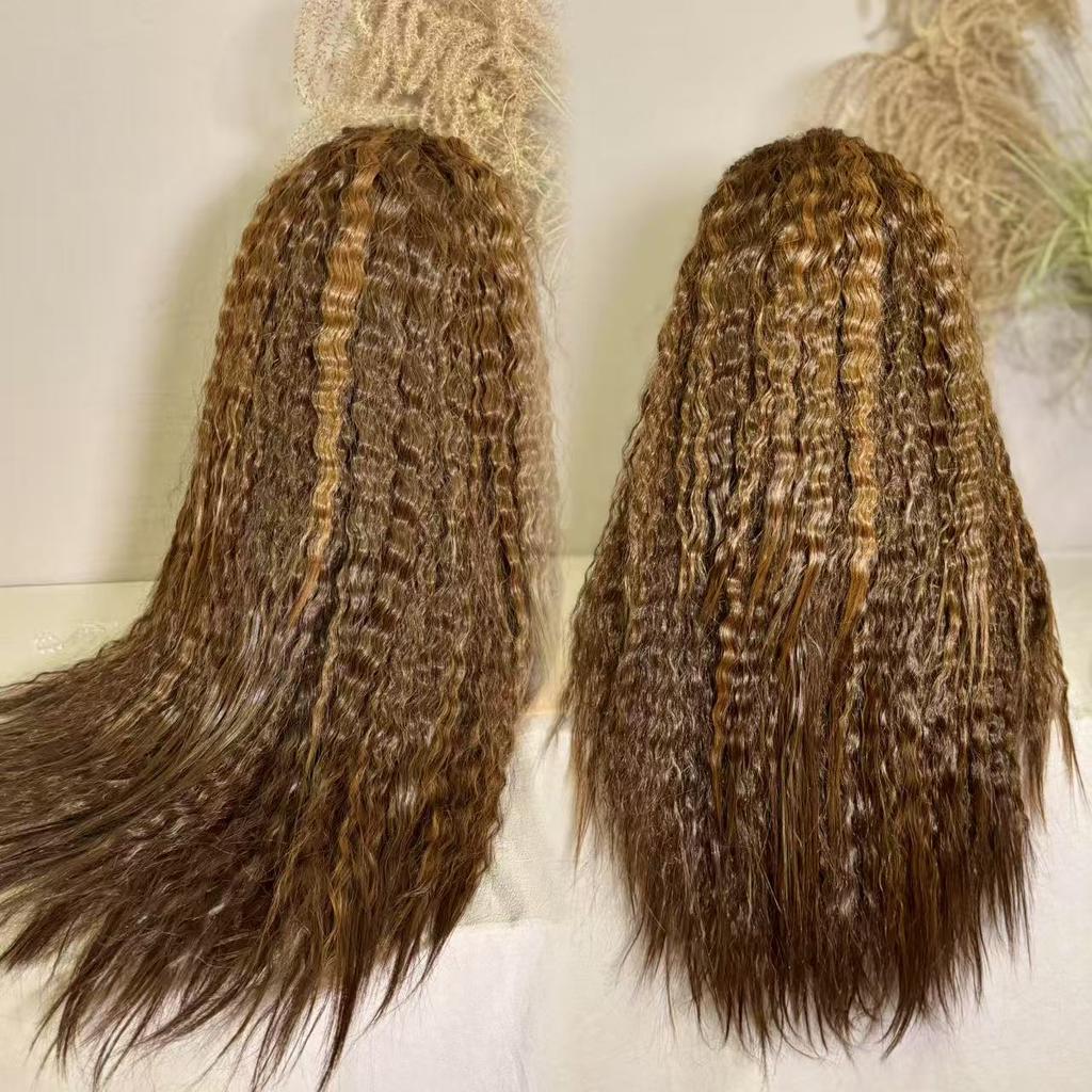 Synthetische Lace Front Perücke Highlight Ombre Lockere Body Wave Perücke Hitzebeständige Synthetikhaar-Perücke für Schwarze Frauen Täglich