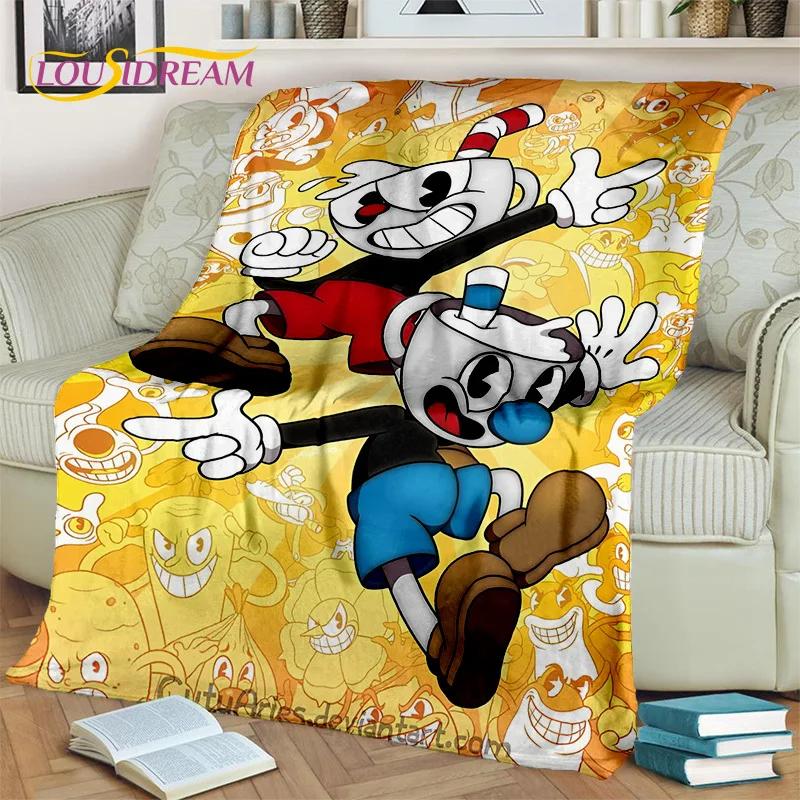 Cuphead Mugman 3D Game Gamer HD Blanket,Soft Throw Blanket for Home Bedroom Bed Sofa Picnic Travel Office Cover Blanket Kid Rest