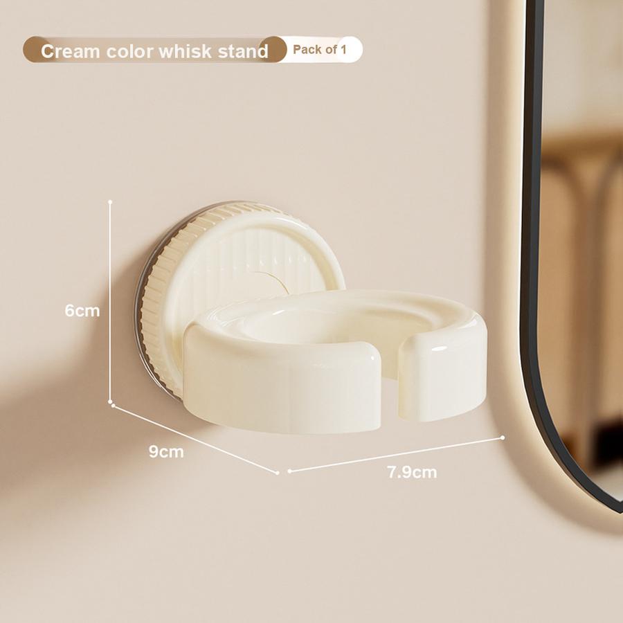 

5 pcs Wall Mounted Hair Dryer Rack Holder with Suction Cups - No Drilling Bathroom Organizer 7.9*9*6cm вершковий