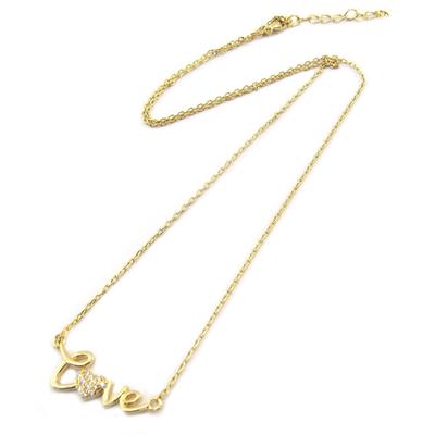 [P2326] - Gold-Plated 'Love' White Gold Necklace