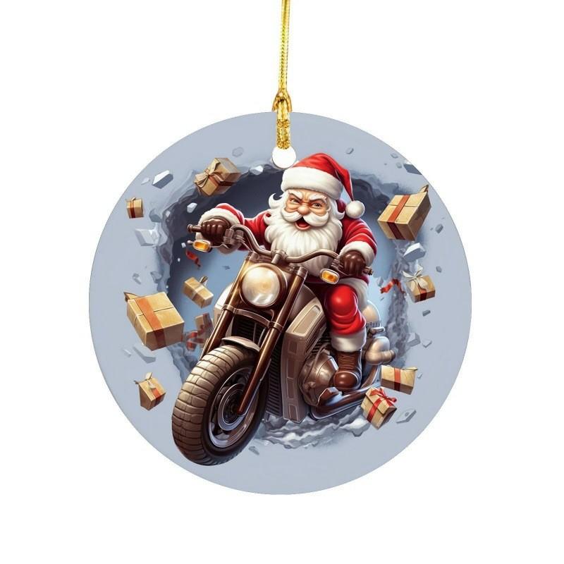 Lebhaftes Acryl-Weihnachts-Durchbruch-Ornament im Cartoon-Stil für festliche Autodekoration