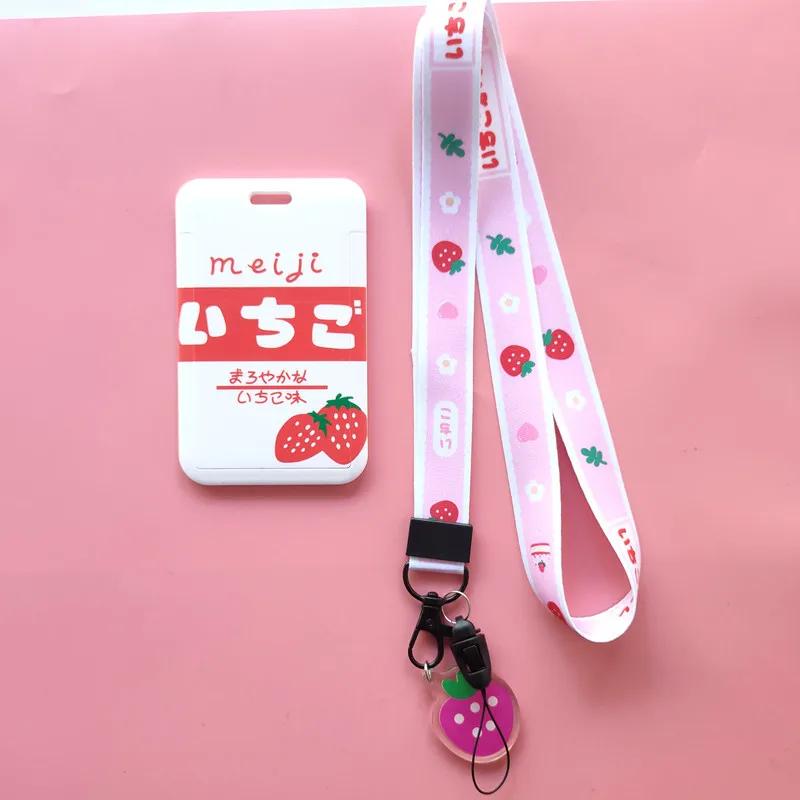 Damen Herren Kreditkartenhülle Hülle Früchte Avocado Erdbeere Lanyard Ausweis Ausweishalter Nackenband Handy-Halsbänder