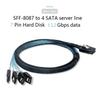 Mini SAS 36P SFF-8087 To 4 SATA 7 Pin HDD Hard Disk Internal Cable 90 Degrees Target Hard Disk Data Cable Durable