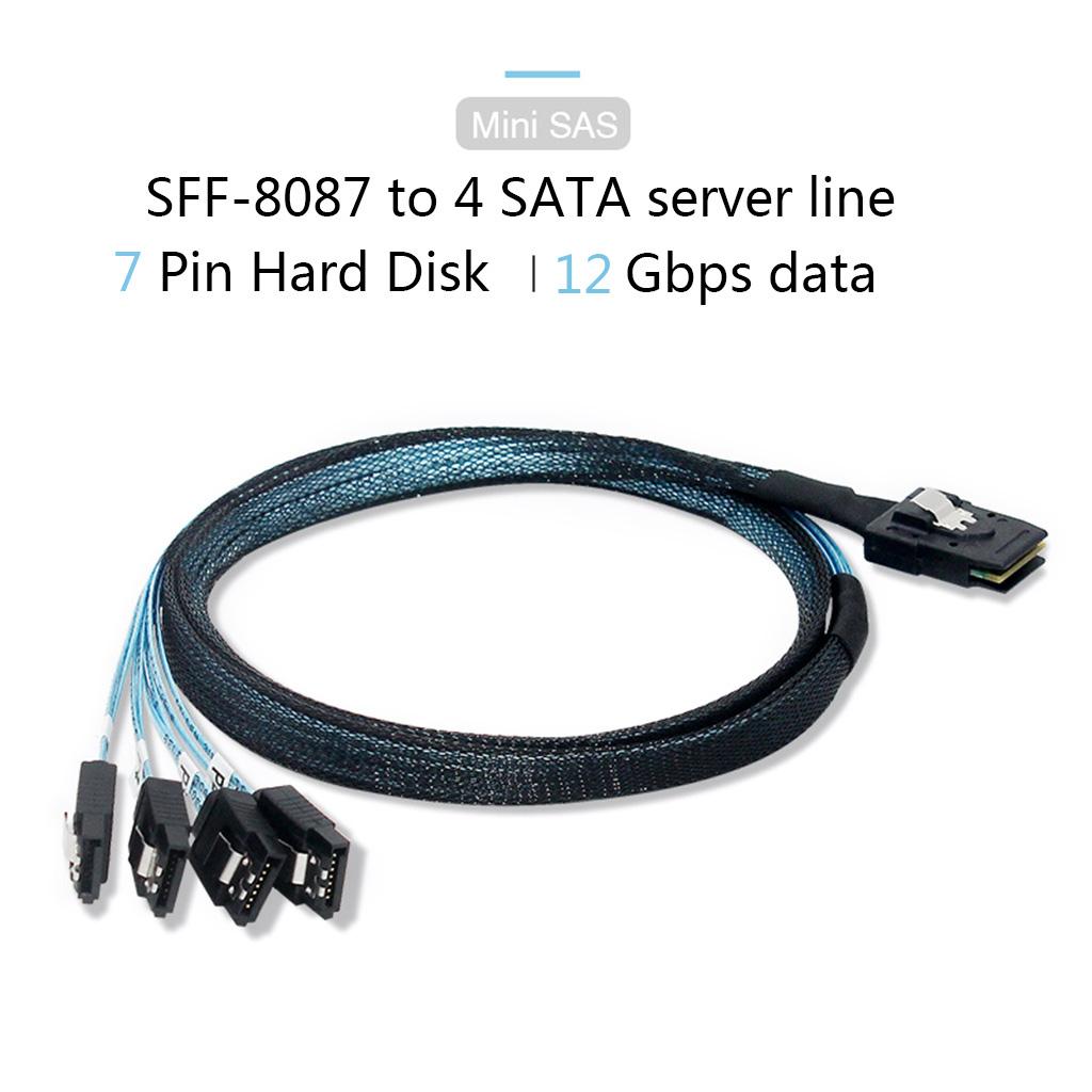 Mini SAS 36P SFF-8087 To 4 SATA 7 Pin HDD Hard Disk Internal Cable 90 Degrees Target Hard Disk Data Cable Durable
