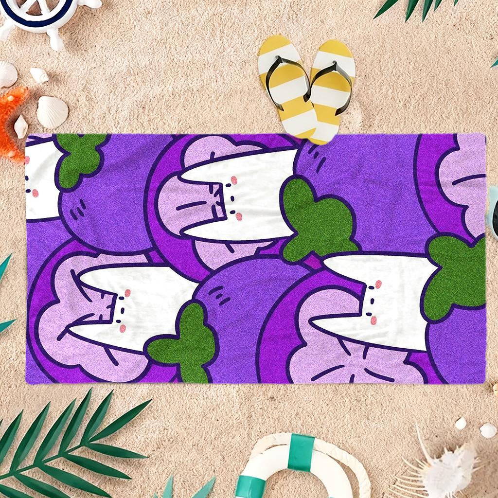 Paarse Verse Fruit Strandlaken Groot Sneldrogend Handdoek Geschikt voor Strand Yoga Zwembad Sportschool Sport Huis Handdoek Zandvrij Handdoek