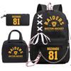 Large Capacity Schoolbag with Shoulder Strap; Student Three-piece Pencil Case Set