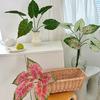 Artificial Alocasia Leaf Faux Greenery Plants Stem Realistic Fake Tropical Leaves for DIY Wedding Centerpiece Flower Arrangement Home Vase Decor