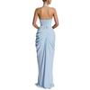 European, American spring and summer new neck split dress INS casual vacation long lace-up dress