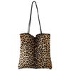 Suitcase Company Women's Leopard Print Tote Bag, A4 Size, Large Capacity, Eco Bag, Shoulder Strap, Magnetic Button, Lightweight, Thin Cord, GPT, Beige