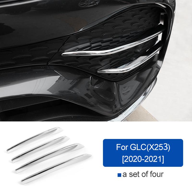Cubierta ABS Plateada para Faros Antiniebla para Mercedes Benz Clase C W205 Clase E W213 GLC X253 2016-2025 Rejilla Parachoques Delantero Spoiler Accesorios