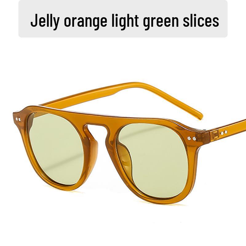 Trendy Women's Retro Round Frame Anti-UV Sunglasses