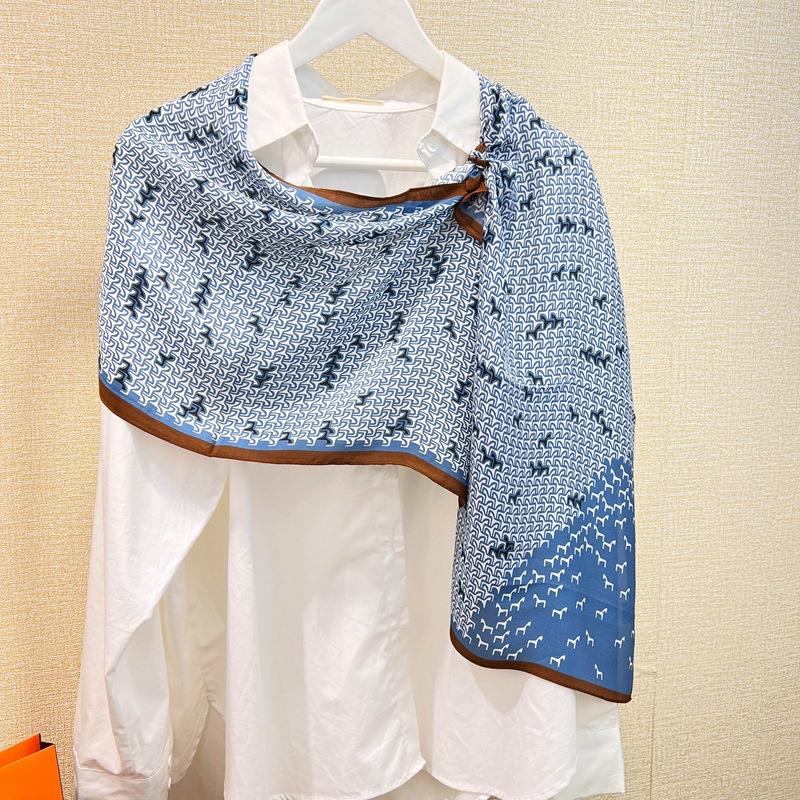 Light Luxury Astrolabe Silk Silk Scarf Spring And Autumn Medium And Long Bow Mulberry Silk Streamer Holiday Gift