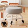 Swivel Caster Low Stool with Wheels - Adjustable Mobile Round Seat for Living Room, Children's Play Area, or Household Use.