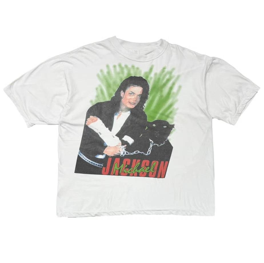 MICHAEL JACKSON BLACK PANTHER WHITE T-Shirt Reprint 2XL