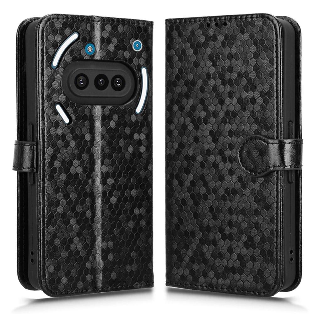 For Nothing Phone (3a) Wallet Case Dot Pattern Imprint PU Leather Phone Cover