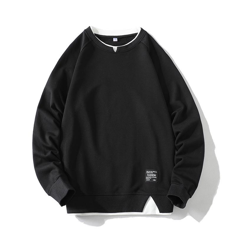 Herren Layer-Look Rundhals-Sweatshirt: Trendiges, vielseitiges Langarm-Oberteil für Frühling und Herbst
