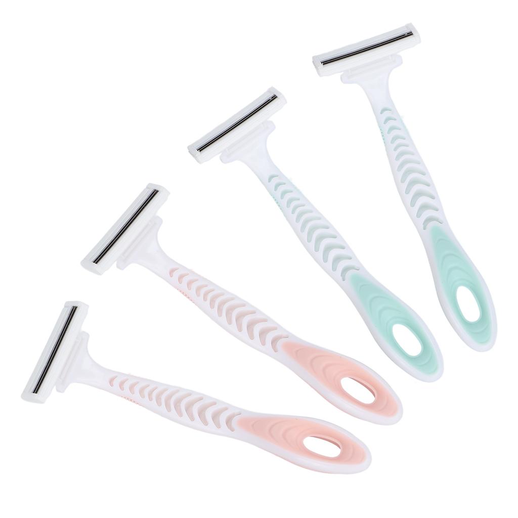 Paquete de 4 maquinillas de afeitar para mujer de 3 hojas, portátiles, ligeras, antideslizantes, para depilación femenina