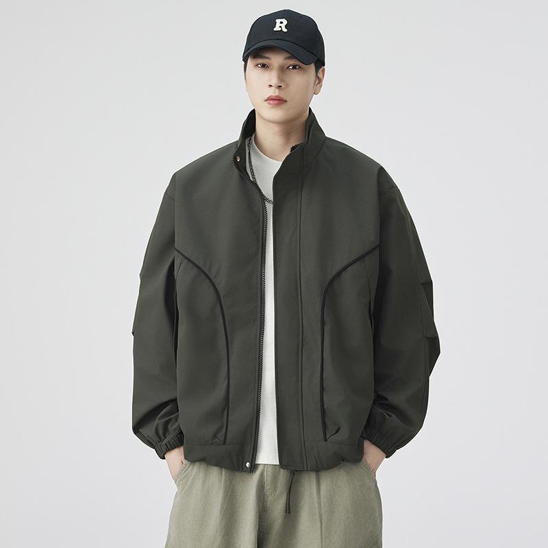 Stand-up Collar Jacket Men's Autumn and Winter Jacket New Loose Leisure High Street Handsome Joker Teenagers