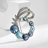 Crystal Zircon Flower Brooch Luxury Dimond Ribbon Rhinestone Corsage Gift for Women for Graduation Entrance Comes with a Gift Case Weddings,