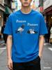 Men's T-shirt Vintage Pigeon Pigeon Print with Dove Cotton Tee Hip Hop Women Streetwear Harajuku Oversize Loose Short Sleeve Top