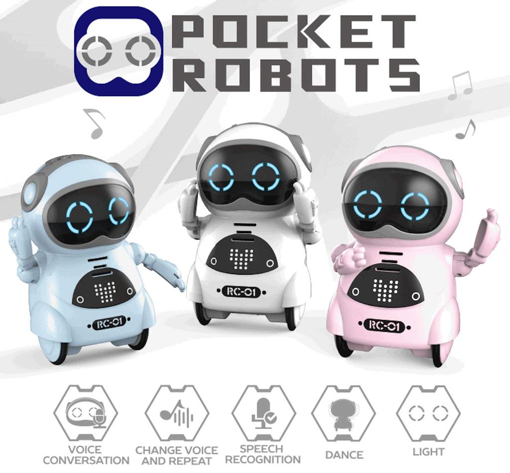 Toy Lob Pocket Robot, Communication Robot, Smart Robot, Mini Robot, Talks, Dancing, Music, Lights, English, Japanese Instructions Included (Pink)