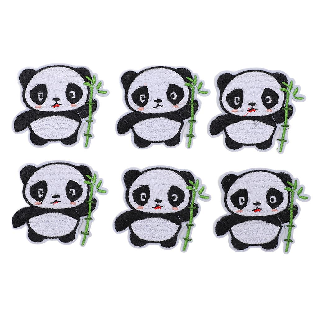 6PCS Panda Patch Panda Pattern DIY Sewing Sewing Patches Cotton Clothing Patches Custom Patches for