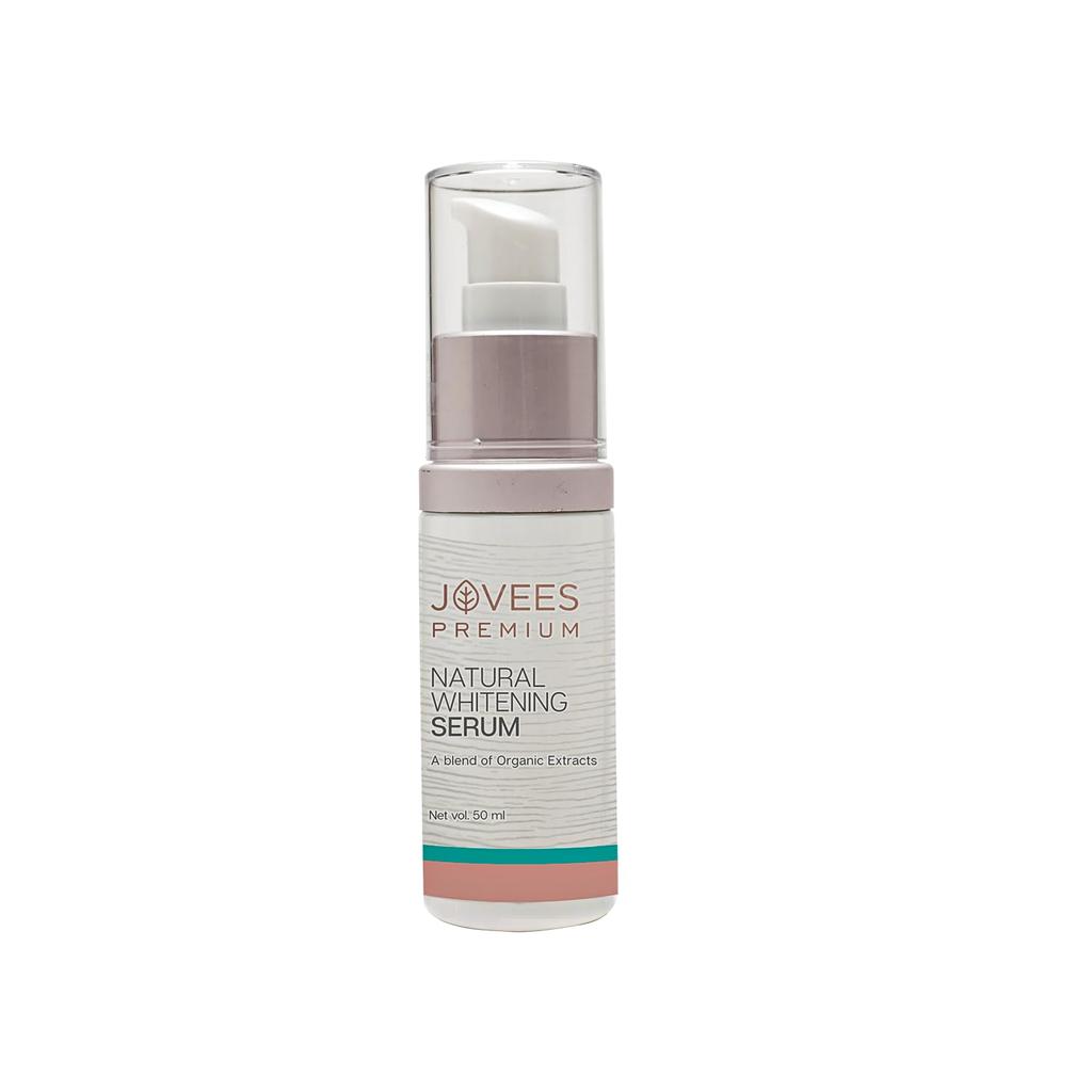 Jovees Premium Natural Whitening Serum 50ml | Brightens Dark Spots, Evens Skin Tone, Hydrates & Restores Glow | Pack Of 1 For All Skin Types