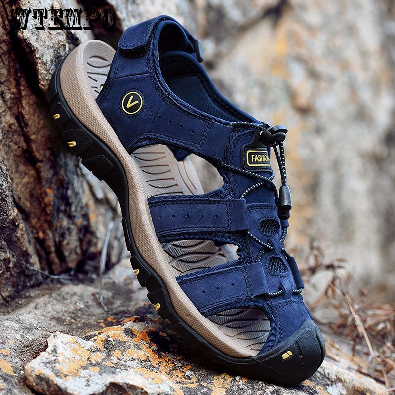 High Quality Summer Breathable Sandals Beach Shoes Hiking Outdoor Genuine Leather Sandals