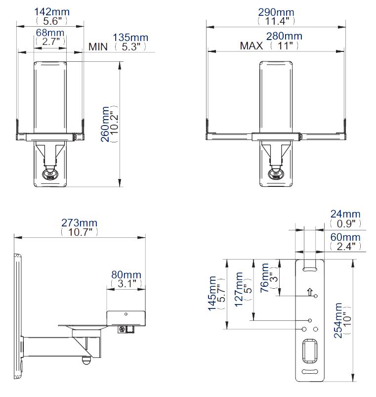 Universalhalterung für Lautsprecher mit einem Gewicht von max.. bis 25 kg. / B-Tech BT77  WEISS, B-Tech