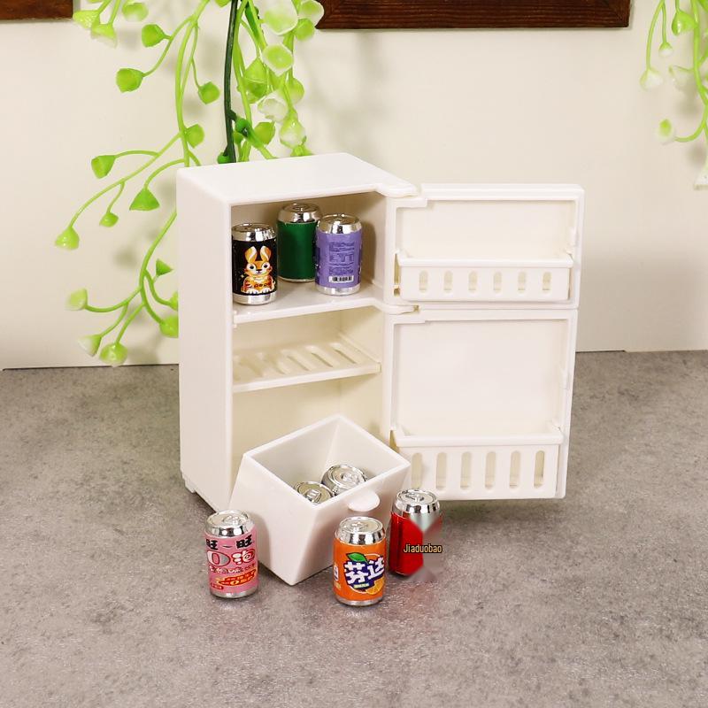 1:12 Miniature Dollhouse Kitchen Toy White Refrigerator Ornament