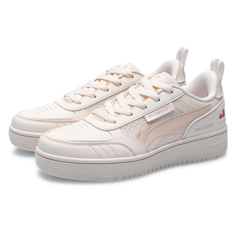 New LiNing NO.258 Anti-Slip Wear-Resistant Low-Top Skateboard Shoes Women's Apricot AGCR202-2